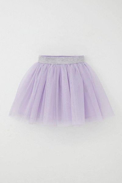 Breeze Fusta din latex pentru fete de culoare liliac, tutu pentru talie, interval de 5-10 ani