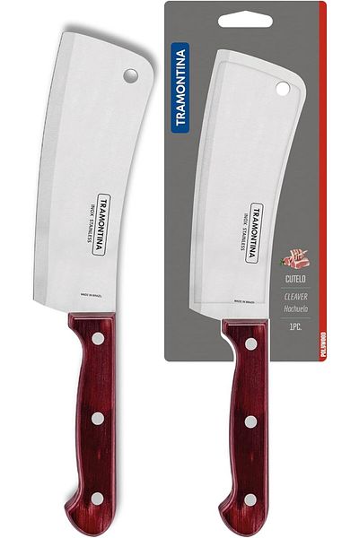 TRAMONTINA Since 1911, Made In Brazil - Polywood 6 Inches Cleaver With Stainless Steel Blade