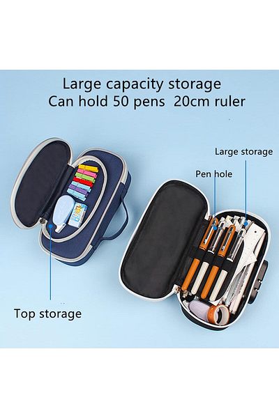 COOYA Pen Bag , Student Sports Series Stationery Box, Large Capacity , With Password Lock,For students