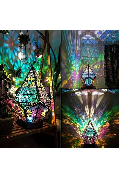 COOYA Wooden Floor Lamp, Hollow with USB Charge, Desk Lamp Lights for Bedroom, Kids Room, Garden, Office