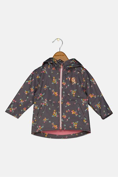 Body Glove Toddlers Girl All Over Print Hooded Jacket, Grey
