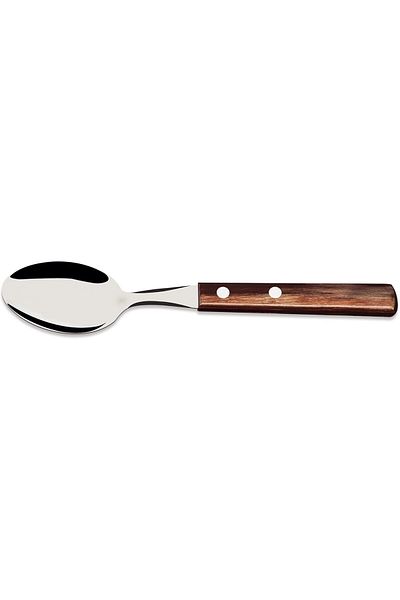 TRAMONTINA Since 1911, Made In Brazil - Stainless Steel Tea Spoon With Treated Brown Polywood Handle
