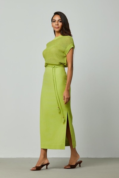 femi9 Column cut embellished skirt