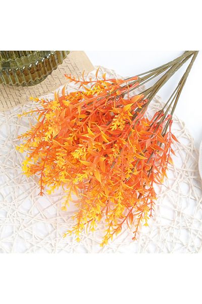 Choice Orange Artificial Flower Plastic Lavender Fake Plant Wedding Home Garden Decoration Bridal Bouquet P