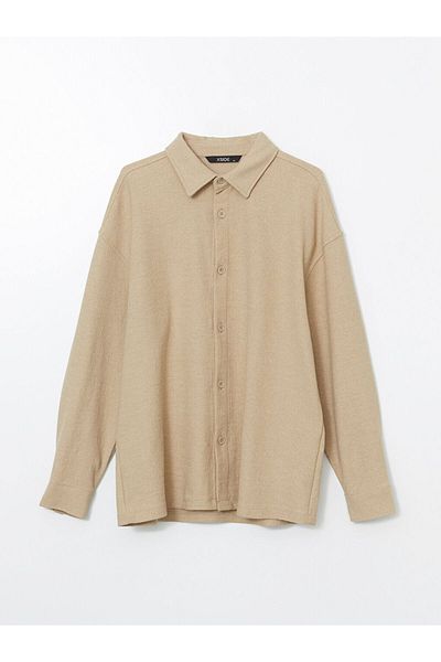 LC Waikiki Ανδρικό πουκάμισο XSIDE Comfortable Fit μακρυμάνικο Gabardine