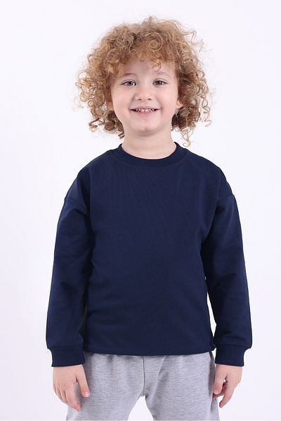 Lovexi Детски суитшърт Oversize Basic Seasonal в тъмносин цвят