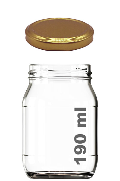 Afracam 190 ml Metal Gold Kapaklı Konserve Kavanozu 190 Cc Şeffaf Bebek Mama Kavanoz 1 Adet