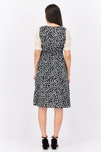 Steve Madden Women Allover Print Midi Dress, Black