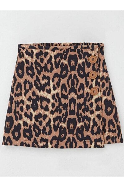 Zekids Момичешка къса пола с леопардови шарки