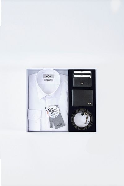 Kiğılı 4-pieCe Belt and Wallet Set - Card Holder and Shirt