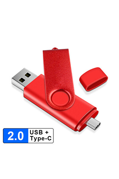 Choice محرك أقراص USB محمول OTG أحمر سعة 1 تيرابايت بسعة 1 تيرابايت ومنفذ USB 2.0 عالي السرعة ومقاوم للماء وذاكرة 64 جيجابايت سعة 128 جيجابايت