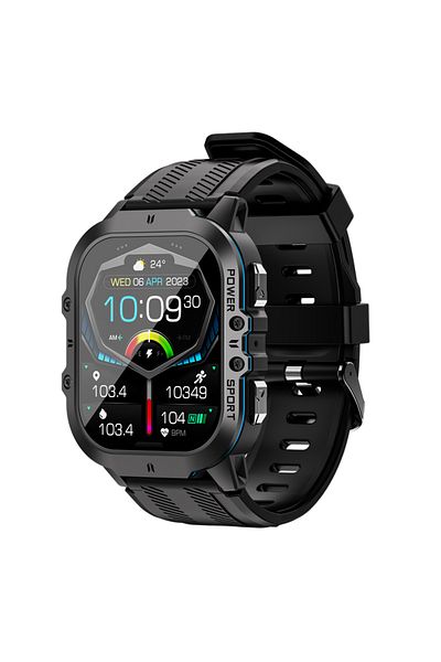 MISIRUN Blue MISIRUN New C26 Smart Watch 100+ Sports Modes Bluetooth Call Smartwatch 1.96" AMOLED 1ATM Water