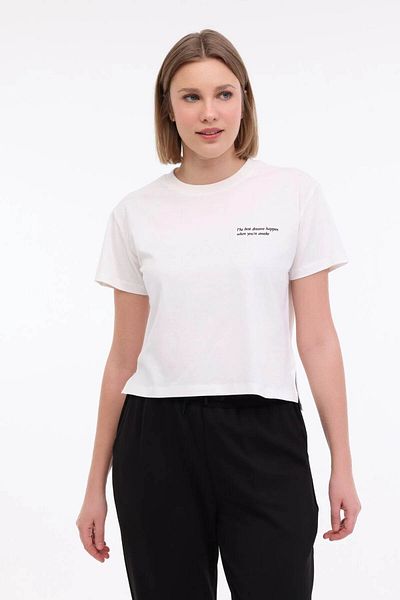 lumberjack WL ANNA 11 5FX Ekru Kadın Kısa Kol T-Shirt