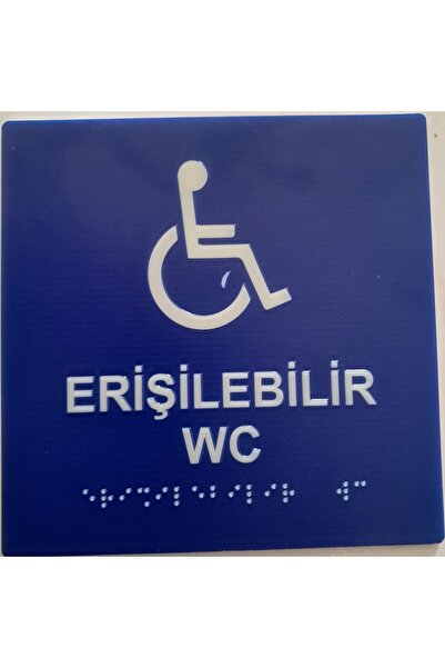 Eyç Engelli Wc, Erişilebilir Wc Kapı Tabelası – Braille Kabartmalı Pileksi Malzeme(15X15)