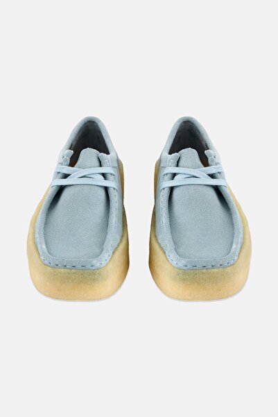 CLARKS Women Standard Wallabee Cup Lace Up Shoes, Sky Blue