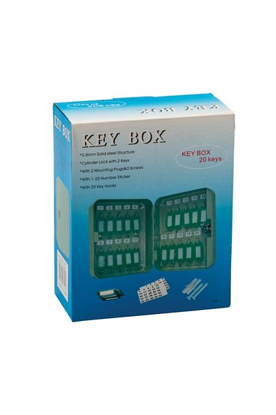 HONEYBEE 20-Hooks Powder Coated Elegant and Durable Steel Key Box Light Beige