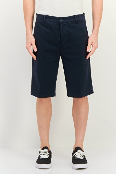 GAS شورت تشينو سادة للرجال، أزرق داكن