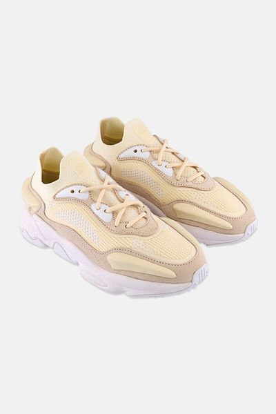adidas Kids Boy Ivy Park Ozweego Knitted Lace Up Outdoor Shoes, Beige