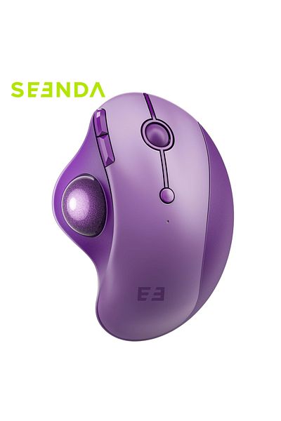 Choice PURPLE Seenda Bluetooth Wireless Trackball Mouse Ergonomic Rollerball Mice Rechargeable Multi Device
