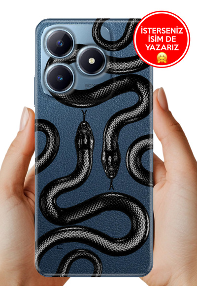 realme C63 Uyumlu Kılıf Desenli Baskılı Kamera Korumalı Silikon Yılan Snake