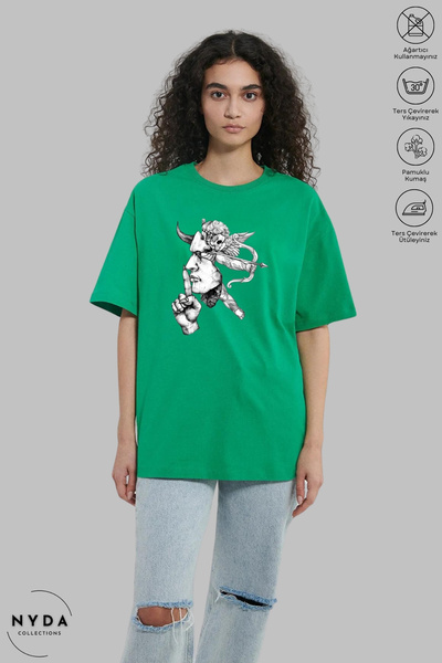 Nyda Collections Unisex majica kratkih rukava sa otisnutim upitnikom i okrugl...