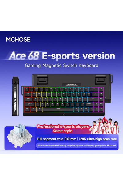 Choice Magnetic Switch Ace68-black Ace68 Mchose Ace60 Pro Magnetic Mechanical Keyboard Wired For Gaming 0.0