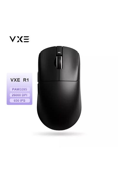 Choice ماوس الألعاب اللاسلكي R1 (أسود) Atk Vxe R1 Pro Max Dragonfly R1 بتقنية البلوتوث Paw3395 2.4 جرام وميكروفون الرياضات الإلكترونية