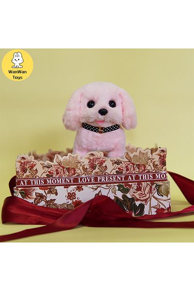 Choice Pink Plush puppy electronic interactive toy walking barking wagging tail puppy kids gift Christmas a