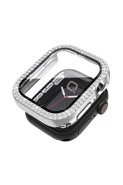 Quse Taşlı Kasa Koruyucu, Apple Watch Series 10/11 42mm ile Uyumlu Ekran Koru...