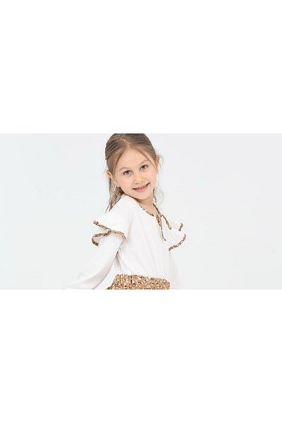 hecele kids Pleated Flower Patterned Skirt Girl Suit Age 3/10