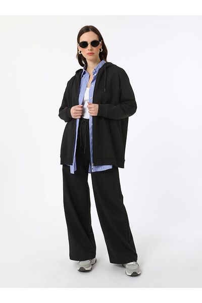 Benin Soft Textured Zipper Detailed Double Suit - Black - Benin