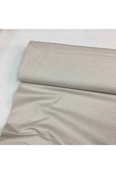 Renk Tekstil Μπεζ Μίνι Πουά 100% Βαμβακερό ύφασμα Ποπλίνα