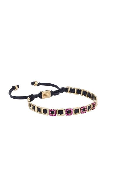 Juju Bronze Mini Square Bracelet With Stones