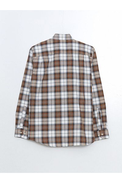LC Waikiki Classic Brown Regular Fit Long Sleeve Men's Shirt Lcwaikiki