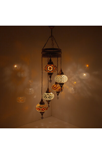 mosland home 13 Çeşit , Mozaik Lamba 5'li Osmanlı Otantik Renkli Camlı El Yap...