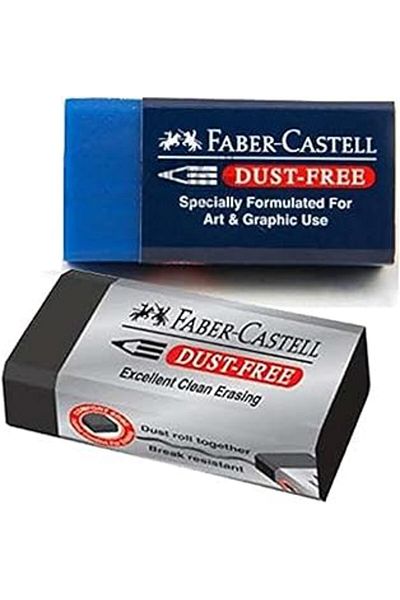 Mu Art Faber-Castell 2 Combination Pencil Erasers, Dust-Free (Excellent Clean Erasing, Especially Suitable for