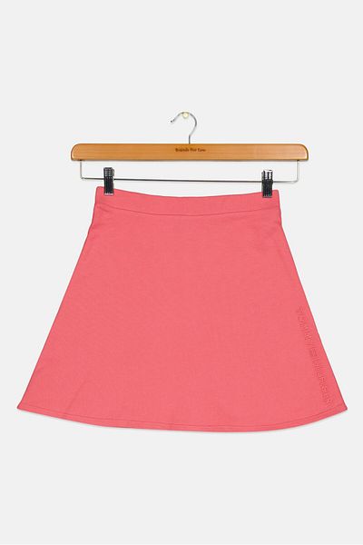 Tommy Hilfiger Kids Girl Embroidered Logo Mini Skirt, Pink