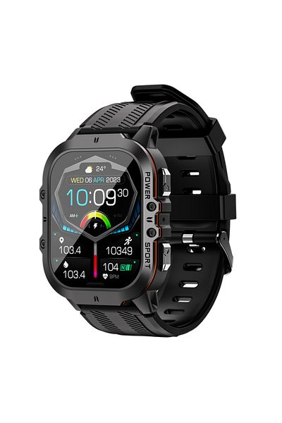 MISIRUN Orange MISIRUN New C26 Smart Watch 100+ Sports Modes Bluetooth Call Smartwatch 1.96" AMOLED 1ATM Wat