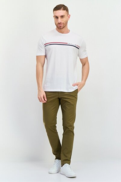 Ben Sherman Men Crew Neck Short Sleeves Brand Logo T-Shirt, White