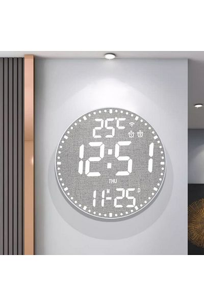 Choice Wifi APP Control White Shell Cloth RGB LED Digital Wall Clocks Intelligent Wifi App Control Temperat