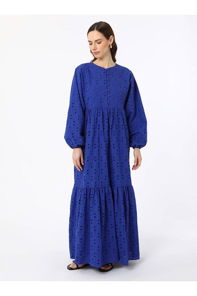 Refka Φόρεμα Hijab από ύφασμα Brit Buttoned Brode - Saks Blue -