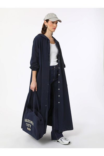 Benin Soft Touch Hooded Cap / Topcoat - Navy Blue - Benin