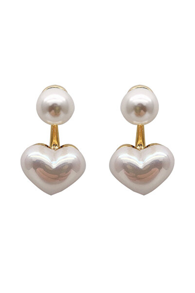 Choice pearl Imitation Pearl Earrings For Women Heart Round Stud Earrings Ele...