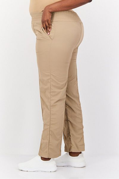 The Giving Movement Women Regular Fit Brand Logo Split Leg Pants, Taupe
