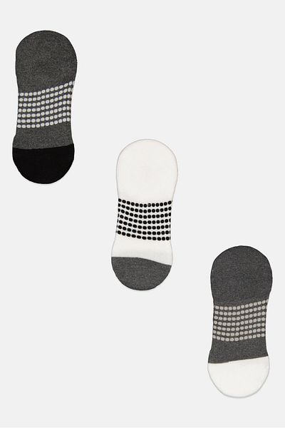 Algspar Men 3 Pair Textured Socks, Multicolor