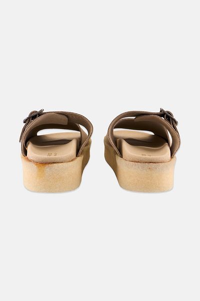 CLARKS Women Standard Crepe Slide Slip On Sandals, Beige