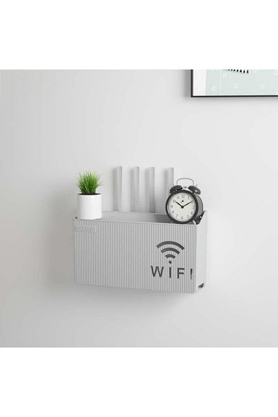 Choice Light Grey Home Router Storage Box, Wireless WIFI, TV Set-Top Box Wall Mounted Storage Rack, For Liv