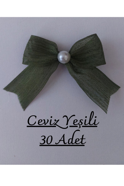 SEVİMLİ TASARİMLAR İnci Detaylı Napoli Keten Kurdele  Hazır Fiyonk (30 Adet)