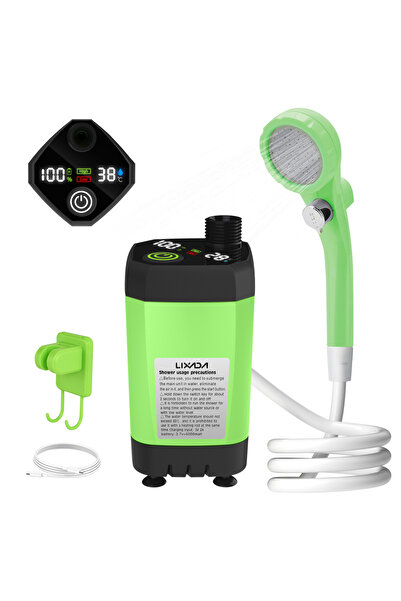 Choice1 مضخة دش تخييم خضراء، مجموعة دش خارجية للسيارات الترفيهية، دش تخييم مع...