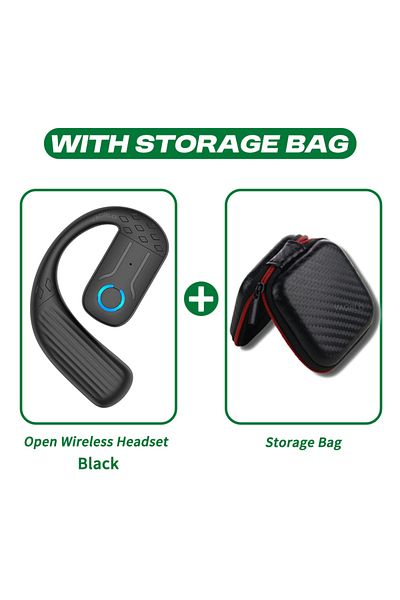 Choice Black With Bag Wireless Bluetooth 5.4 Earphone 180° Rotation Ear Hook HIFI Stereo With MIC HD Call O
